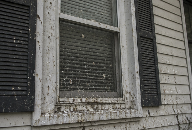 Pigeons on a building in NYC requiring professional bird exclusion services.